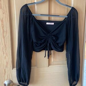 Blue Blush long sleeve crop top size Medium